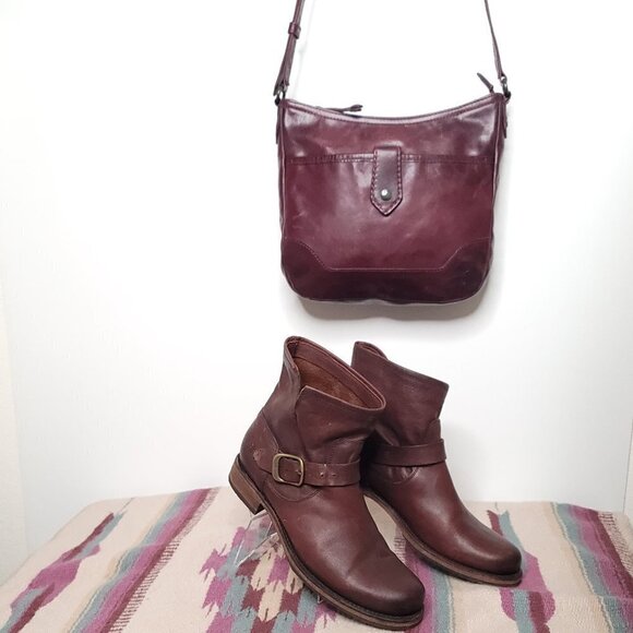 FRYE Melissa Button Crossbody Bag - Brown In Cognac - Picture 11 of 11